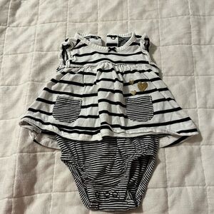 Striped Black & White Baby Dress Bodysuit - Kids Accessories